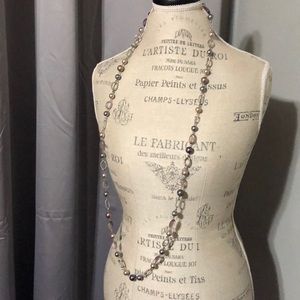 Gray, pearl, pink beading